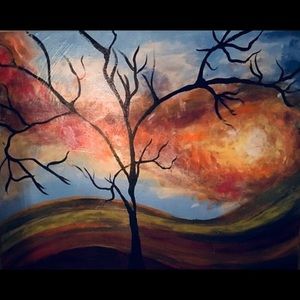 ❤️❤️❤️FINGER PAINTED Beautiful Canvas!❤️❤️❤️